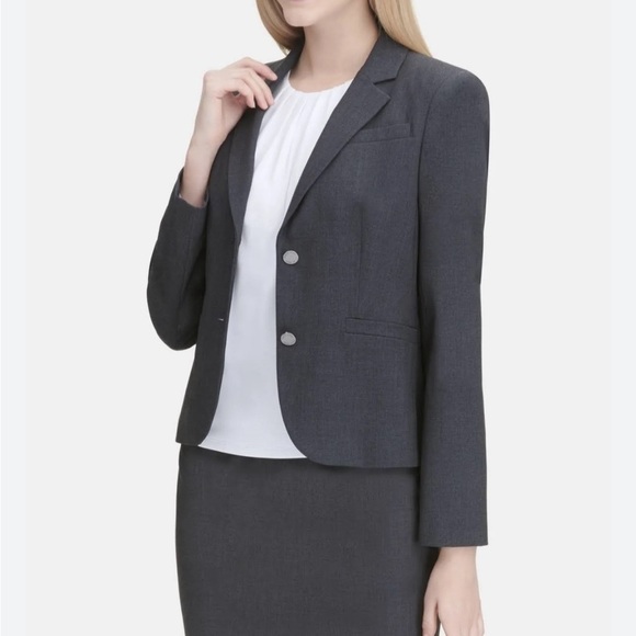 Calvin Klein Jackets & Blazers - CALVIN KLEIN HEATHER TWO BUTTON BLAZER SIZE 10 NEW WITH TAGS